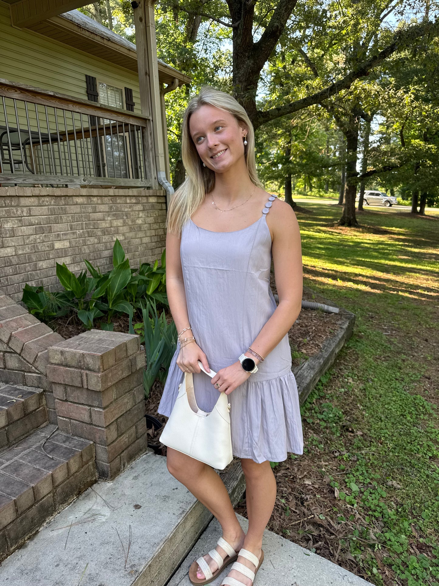 Lavender Plum Button Dress