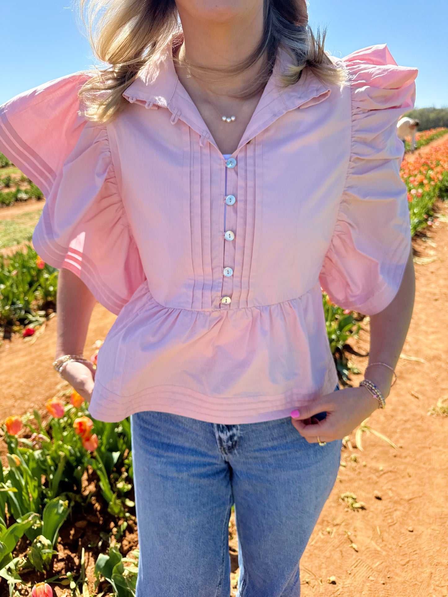 Pink Lemonade Ruffle Top