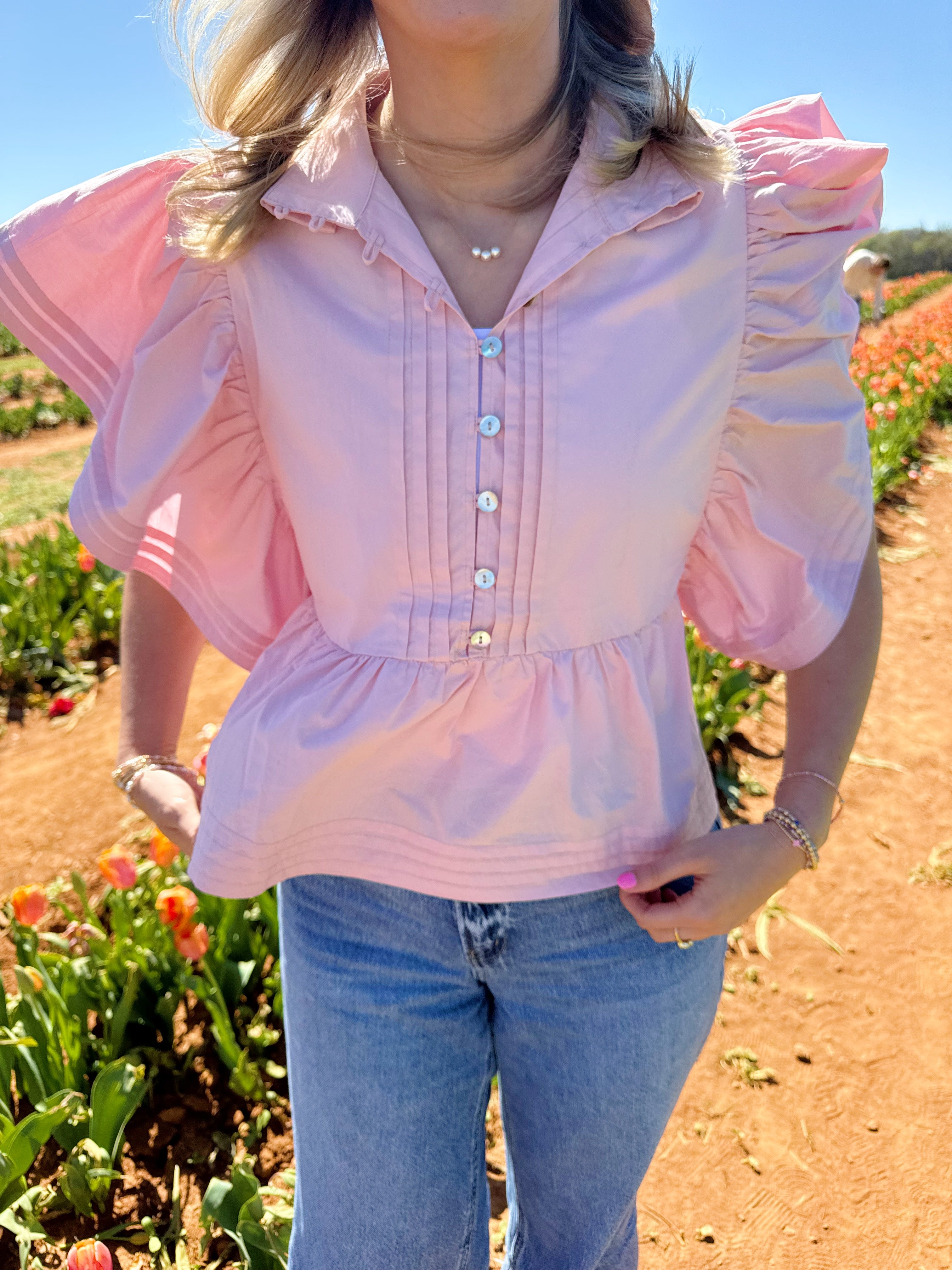 Pink Lemonade Ruffle Top