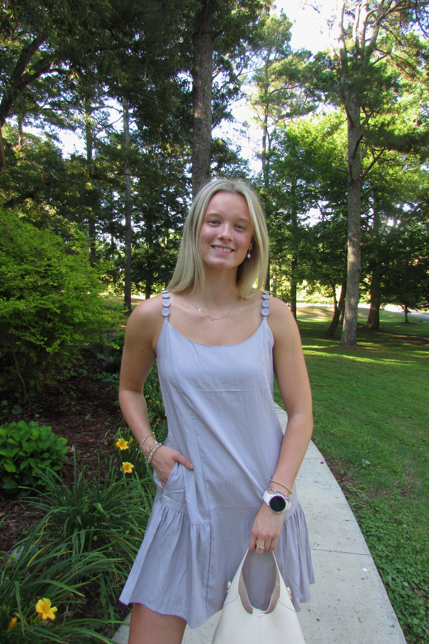 Lavender Plum Button Dress