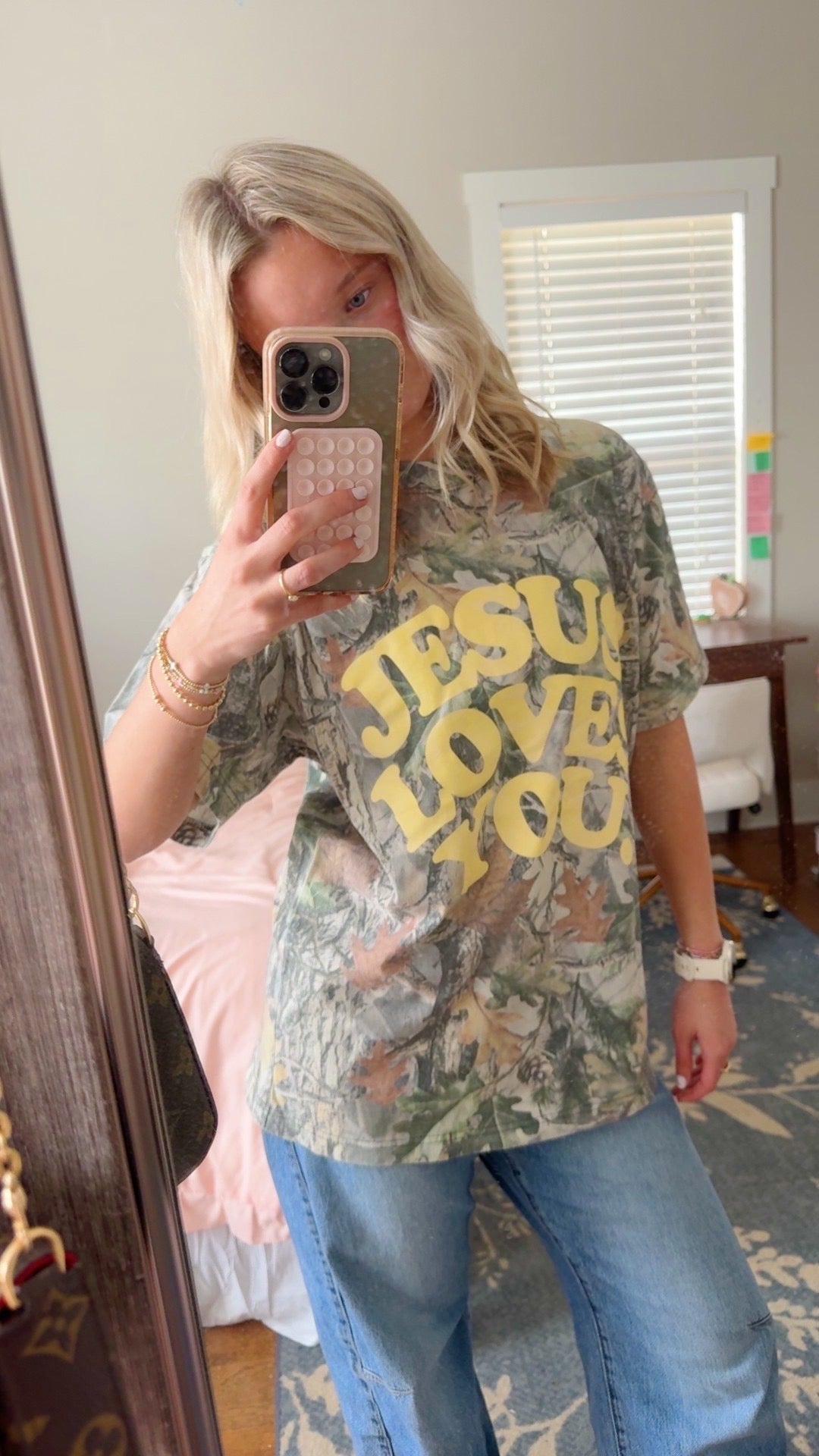 Jesus Loves You Oversized Camo Tee