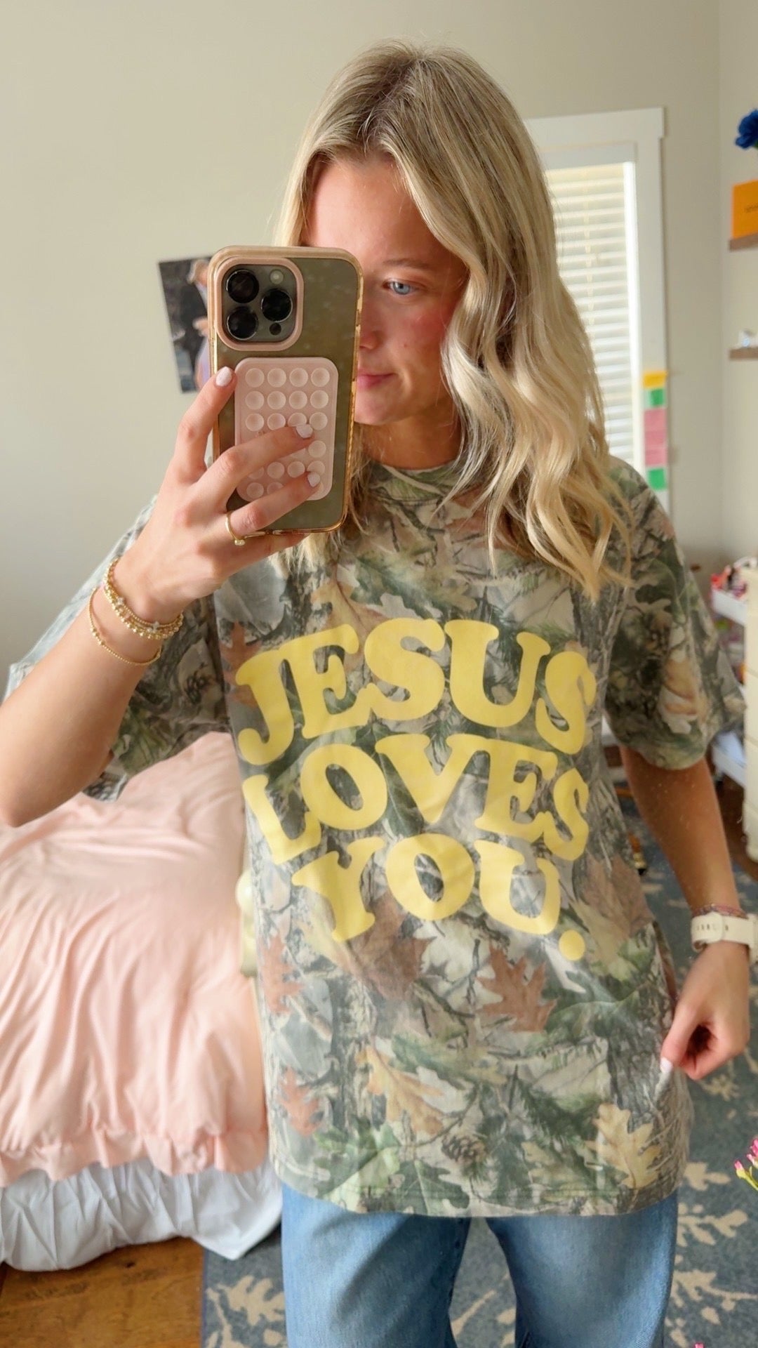 Jesus Loves You Oversized Camo Tee