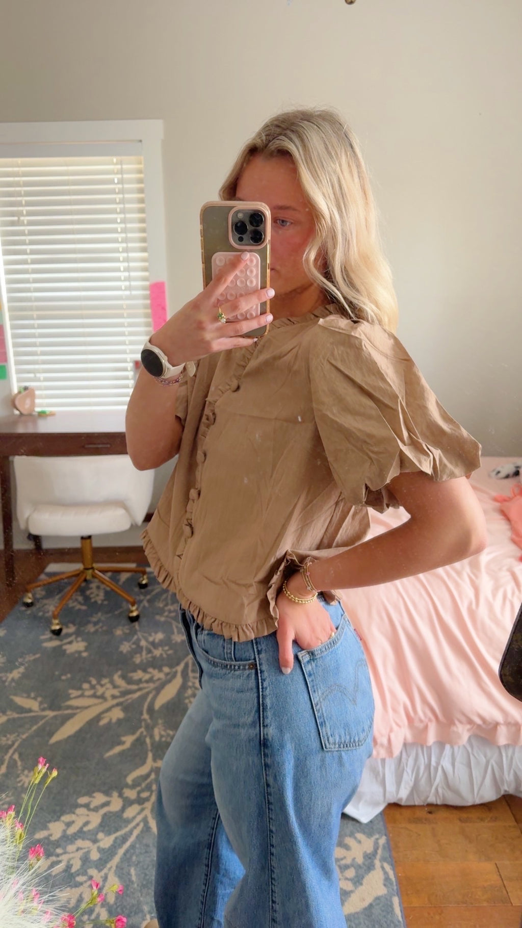 Bubble Sleeve Top